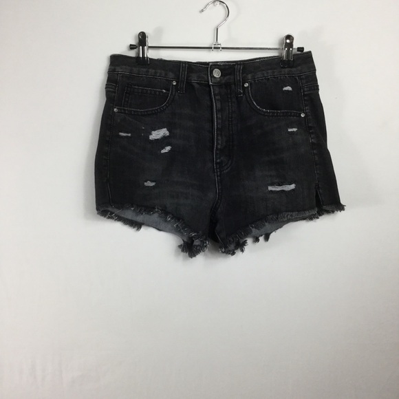 RSQ Buttonfly rawhem distressed highwaisted shorts - Picture 3 of 11